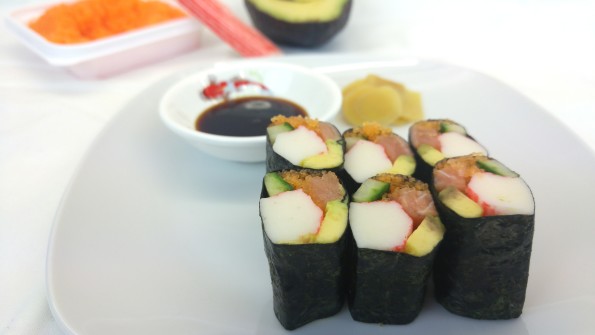 Sushi ohne Reis angerichtet