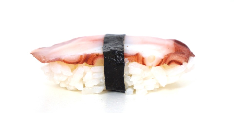 Nigiri Sushi mit Oktopus - traditionell japanisch